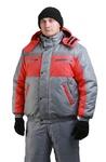 Фото №3 Зимний костюм для работы URSUS Стим-Ямал серый с красным (Оксфорд) -25°C