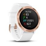 фото Спортивный навигатор Garmin VIVOACTIVE 3 золотистые с белым ремешком (010-01769-07)