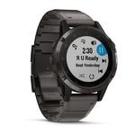 фото Спортивный навигатор Garmin FENIX 5 PLUS SAPPHIRE титановый серый DLC с титановым DLC ремешком (010-01988-03)