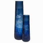 Фото №3 Стеклянная ваза синего цвета