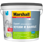 фото Краска для кухни и ванной Marshall Export база BW матовая 4,5 л