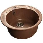 фото Кухонная мойка GranFest Rondo GF-R520 D518 мм композитная терракотовая