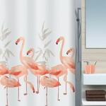 фото Штора для ванной Spirella Flamingo 180х200см, розово-оранжевый