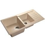 фото Кухонная мойка GranFest Practic GF-P980KL 973х503 мм композитная белая двухсекционная