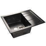 фото Кухонная мойка GranFest Quadro GF-Q650L 650х495 мм композитная черная
