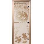 фото Дверь для сауны стеклянная Doorwood DW00949 Лебединое озеро сатин 700х1900 мм