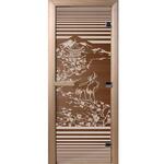 фото Дверь для сауны стеклянная Doorwood DW01305 Япония бронза 800х2000 мм