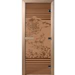 фото Дверь для сауны стеклянная Doorwood Япония бронза матовая 700х1900 мм