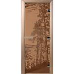 фото Дверь для сауны стеклянная Doorwood DW01271 Рассвет бронза матовая 700х1900 мм