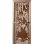фото Дверь для сауны стеклянная Doorwood DW00901 Березка бронза 800х2000 мм