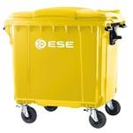 фото Контейнер пластиковый для мусора Ese с плоской крышкой 1100 л желтый