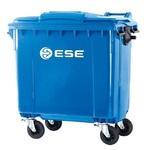 фото Контейнер пластиковый для мусора Ese с плоской крышкой 1100 л синий