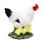 фото Декоративная садовая фигура Тпк полиформ Курица с тремя цыплятами Н-28см,L30cм