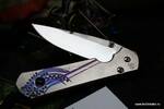 Фото №5 Chris Reeve Large Sebenza 21 Unique Graphics (Amethyst inlay, violet feathers)