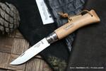 фото Нож складной Opinel 7 с кожаным темляком, рукоять бук