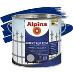 фото Эмаль по ржавчине Alpina Direkt auf Rost гладкая RAL 5010 синяя 2,5 л