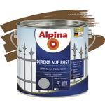фото Эмаль по ржавчине Alpina Direkt auf Rost гладкая RAL 1036 золотистая 2,5 л