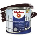 фото Эмаль по ржавчине Alpina Direkt auf Rost гладкая RAL 8017 шоколадная 2,5 л