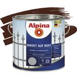 фото Эмаль по ржавчине Alpina Direkt auf Rost гладкая RAL 8011 темно-коричневая 0,75 л