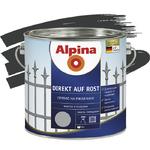 фото Эмаль по ржавчине Alpina Direkt auf Rost гладкая RAL 9005 черная 0,75 л