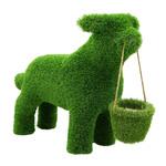 фото Декоративная садовая фигура покрытая травой собака с кашпо h-66см l-105см Тпк полиформ