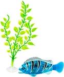 фото Рыбка плавающая с аксессуарами голубая