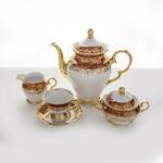 фото Кофейный сервиз Bavarian porcelain, Лист красный, 15 предметов