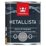 фото Краска по ржавчине Tikkurila Metallista глянцевая молотковая серебристая 0,9 л