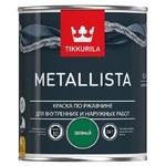 фото Краска по ржавчине Tikkurila Metallista глянцевая зеленая 0,9 л
