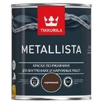 фото Краска по ржавчине Tikkurila Metallista глянцевая коричневая 0,9 л