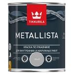 фото Краска по ржавчине Tikkurila Metallista глянцевая серая 0,9 л