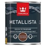 фото Краска по ржавчине Tikkurila Metallista глянцевая молотковая коричневая 0,9 л