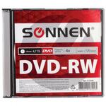 фото Диск DVD-RW SONNEN, Slim Case, 4x, 4,7 Gb