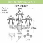 Фото №2 K22.156.S31.BYF1R Уличный фонарь Fumagalli Gigi Bisso/Saba 3+1