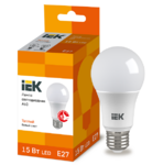 фото Лампа светодиодная IEK Eco A60 15 Вт Е27 3000К