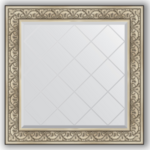 фото Зеркало в багетной раме Evoform барокко серебро 90x90 см